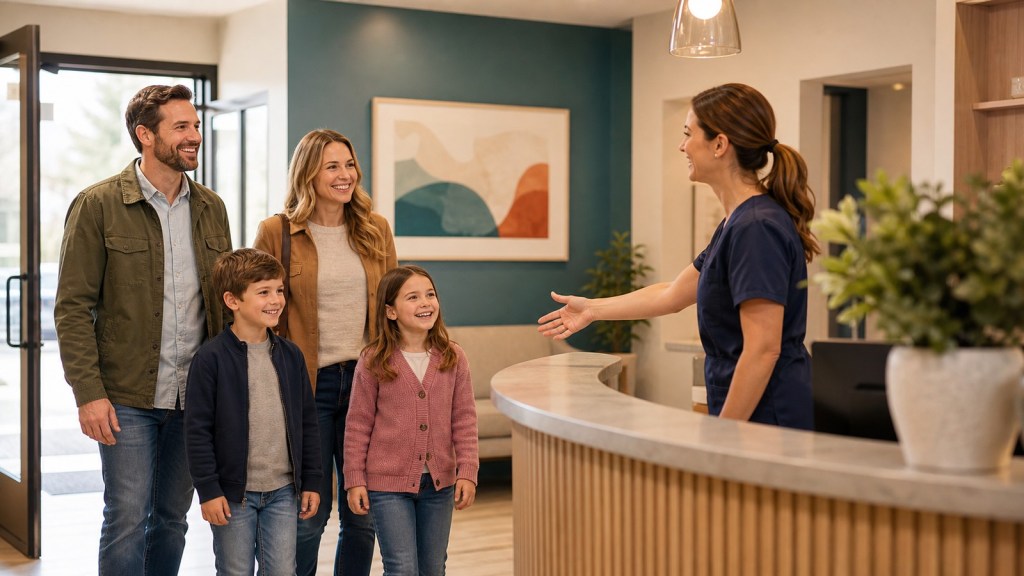 Kingsville family visiting Hopetown Dental in Harrow