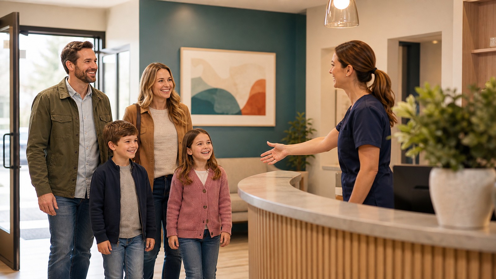 Kingsville family visiting Hopetown Dental in Harrow